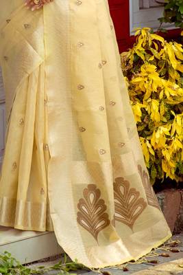 Pink printed organza saree with blouse 2