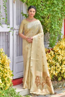 Light green printed organza saree with blouse 4