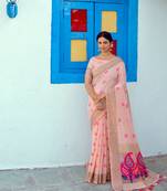 Grey embroidered silk saree with blouse