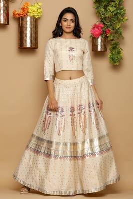 Ivory Shantoon Printed Lehenga Choli Set 2