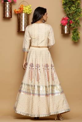 Ivory Shantoon Printed Lehenga Choli Set 3