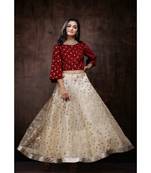 Gold Net embroidered Lehenga Choli Set