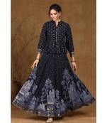 Black Georgette Printed Lehenga Choli
