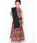 BLACK Embroidery work Sleeveless Choli With Lehenga & Dupatta