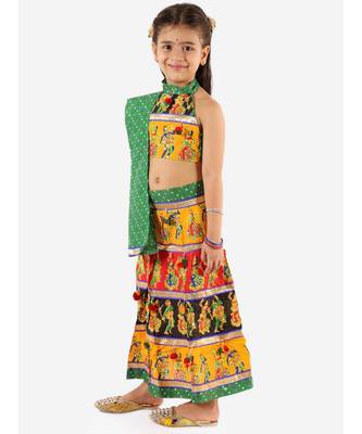 Green Dancing Dandia Lehenga Choli 4