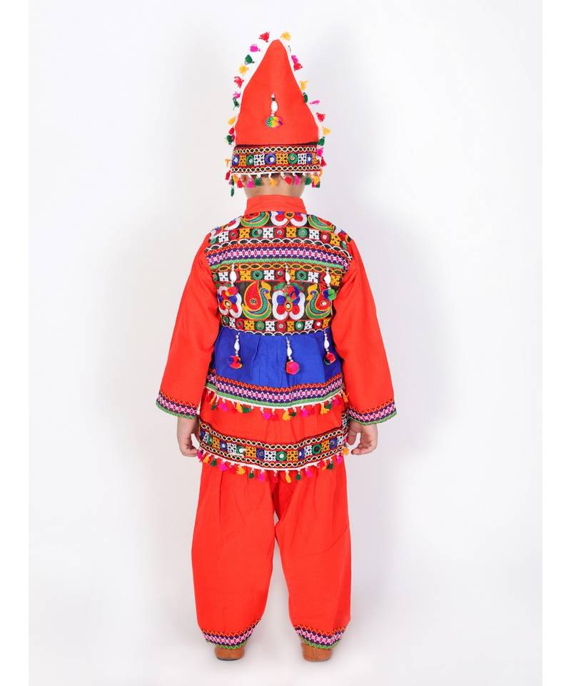 orange FULL FLARE PANEL DETAIL KUTCH WORK KEDIA