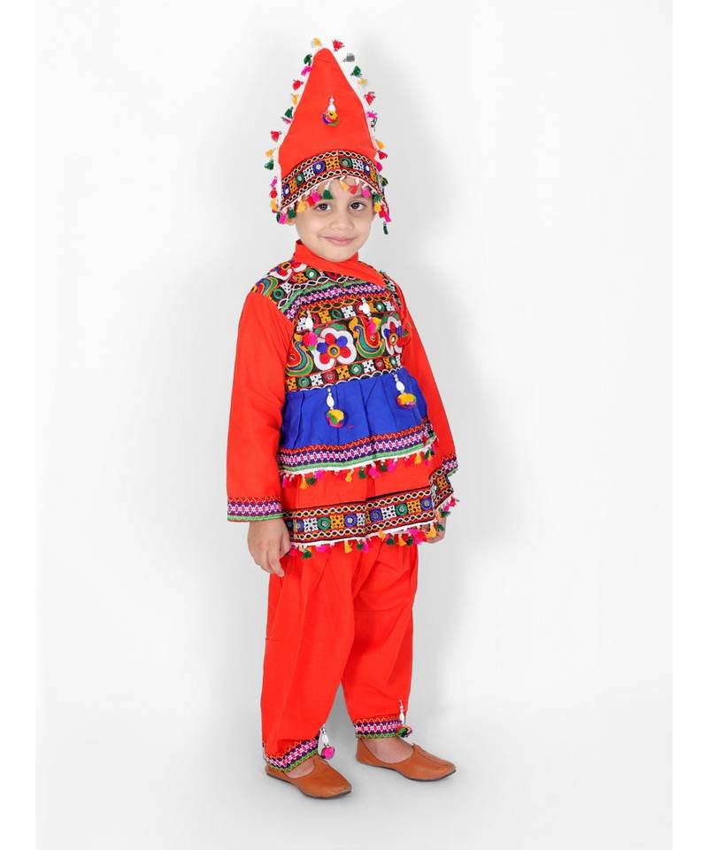 orange FULL FLARE PANEL DETAIL KUTCH WORK KEDIA