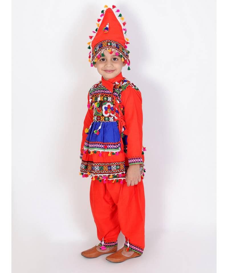 orange FULL FLARE PANEL DETAIL KUTCH WORK KEDIA