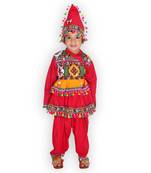 red FULL FLARE PANEL DETAIL KUTCH WORK KEDIA