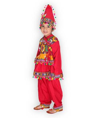 red FULL FLARE PANEL DETAIL KUTCH WORK KEDIA 5