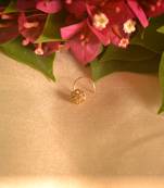Designer Gold Plated cubic zirconia nose ring or nose pin