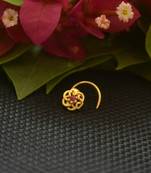 Designer Gold Plated cubic zirconia nose ring or nose pin