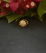 Designer Gold Plated cubic zirconia nose ring or nose pin
