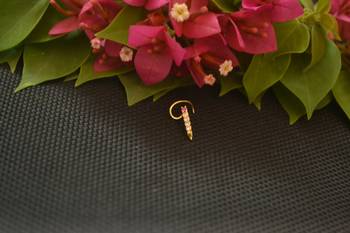 Designer Gold Plated cubic zirconia nose ring or nose pin 2