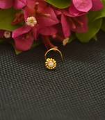Designer Gold Plated cubic zirconia nose ring or nose pin