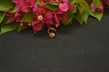 Designer Gold Plated cubic zirconia nose ring or nose pin 2