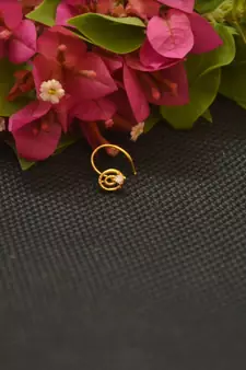 Designer Gold Plated cubic zirconia nose ring or nose pin