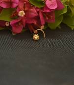 Designer Gold Plated cubic zirconia nose ring or nose pin
