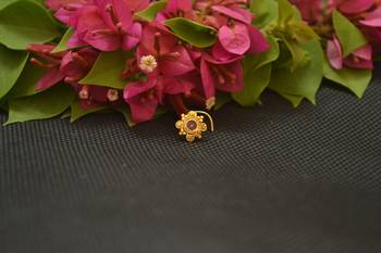 Designer Gold Plated cubic zirconia nose ring or nose pin 2