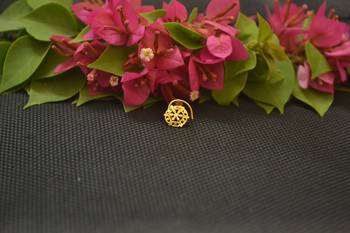 Designer Gold Plated cubic zirconia nose ring or nose pin 1
