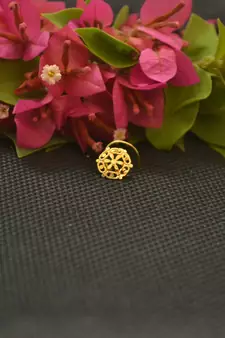 Designer Gold Plated cubic zirconia nose ring or nose pin