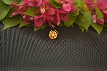 Designer Gold Plated cubic zirconia nose ring or nose pin 1