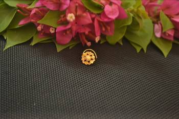 Designer Gold Plated cubic zirconia nose ring or nose pin 2