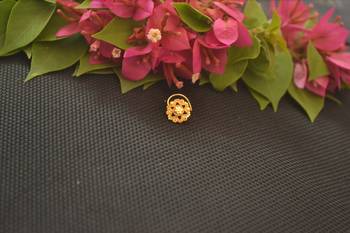 Designer Gold Plated cubic zirconia nose ring or nose pin 2