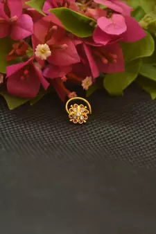 Designer Gold Plated cubic zirconia nose ring or nose pin