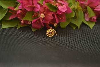 Designer Gold Plated cubic zirconia nose ring or nose pin 1