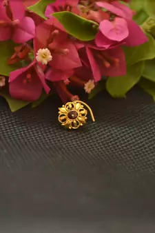 Designer Gold Plated cubic zirconia nose ring or nose pin