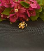 Designer Gold Plated cubic zirconia nose ring or nose pin