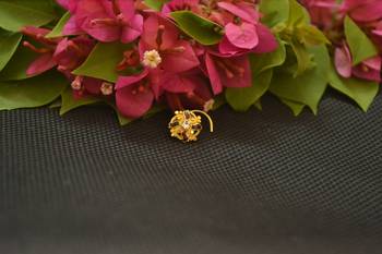 Designer Gold Plated cubic zirconia nose ring or nose pin 3