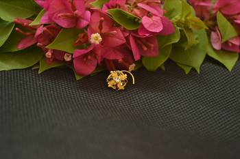 Designer Gold Plated cubic zirconia nose ring or nose pin 4