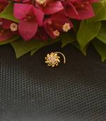 Designer Gold Plated cubic zirconia nose ring or nose pin