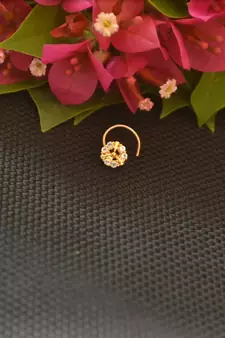 Designer Gold Plated cubic zirconia nose ring or nose pin