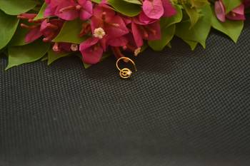 Designer Gold Plated cubic zirconia nose ring or nose pin 1