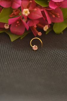 Designer Gold Plated cubic zirconia nose ring or nose pin