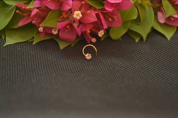 Designer Gold Plated cubic zirconia nose ring or nose pin 2