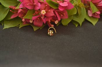 Designer Gold Plated cubic zirconia nose ring or nose pin 2