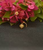 Designer Gold Plated cubic zirconia nose ring or nose pin