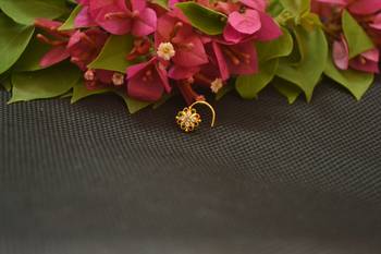 Designer Gold Plated cubic zirconia nose ring or nose pin 2