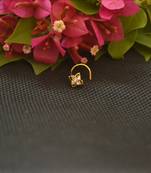 Designer Gold Plated cubic zirconia nose ring or nose pin