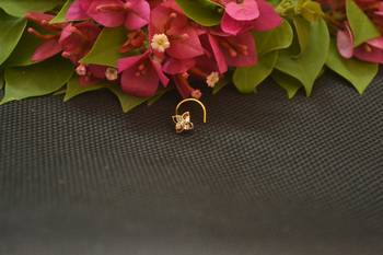 Designer Gold Plated cubic zirconia nose ring or nose pin 3
