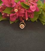 Designer Gold Plated cubic zirconia nose ring or nose pin