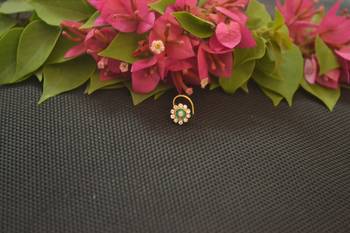 Designer Gold Plated cubic zirconia nose ring or nose pin 1