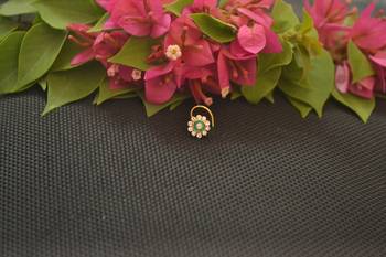 Designer Gold Plated cubic zirconia nose ring or nose pin 2