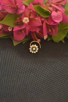 Designer Gold Plated cubic zirconia nose ring or nose pin