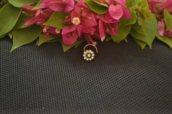 Designer Gold Plated cubic zirconia nose ring or nose pin 2