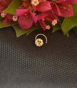Designer Gold Plated cubic zirconia nose ring or nose pin